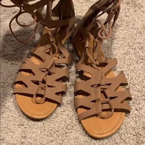 Soda Brand Tall Lace Gladiator Sandals